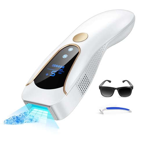 Pulsed Light Epilator with Ice Function 19.35J, Pulsed Light 9 Energy Levels, Automatic Continuous Flash Laser Epilator, Pulsed Light Hair Removal for Women Arms Armpits Legs Body