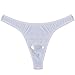 FEESHOW Mens Smooth G String Thongs Open Front Underwear (X-Large, White)