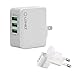 3 Port USB Wall Charger with Auto-ID/SmartID Tech and Foldable Plug for Apple iPhone 7 / 7 Plus,6 / 6 Plus, iPad Air 2 / mini 3, Samsung Galaxy S6 / S6 Edge and More