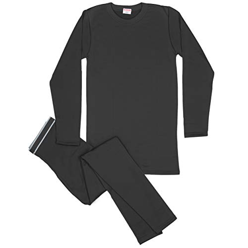 Rocky Men's Thermal Fleece Lined Long John Underwear 2pc Set (Large, Charcoal)