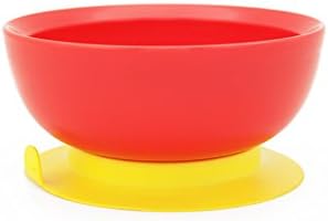 Stay-Put Suction Feeding Bowls 15oz, Dearya Easy Scoop Colorful BPA Free Large Toddler Feeding Bowl Suction Bowl for Kids 6M+ (450ML, Red)
