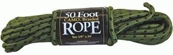 50ft Camo Braided Utility Rope (3/8-inch Thick) (120-lb Work Load)