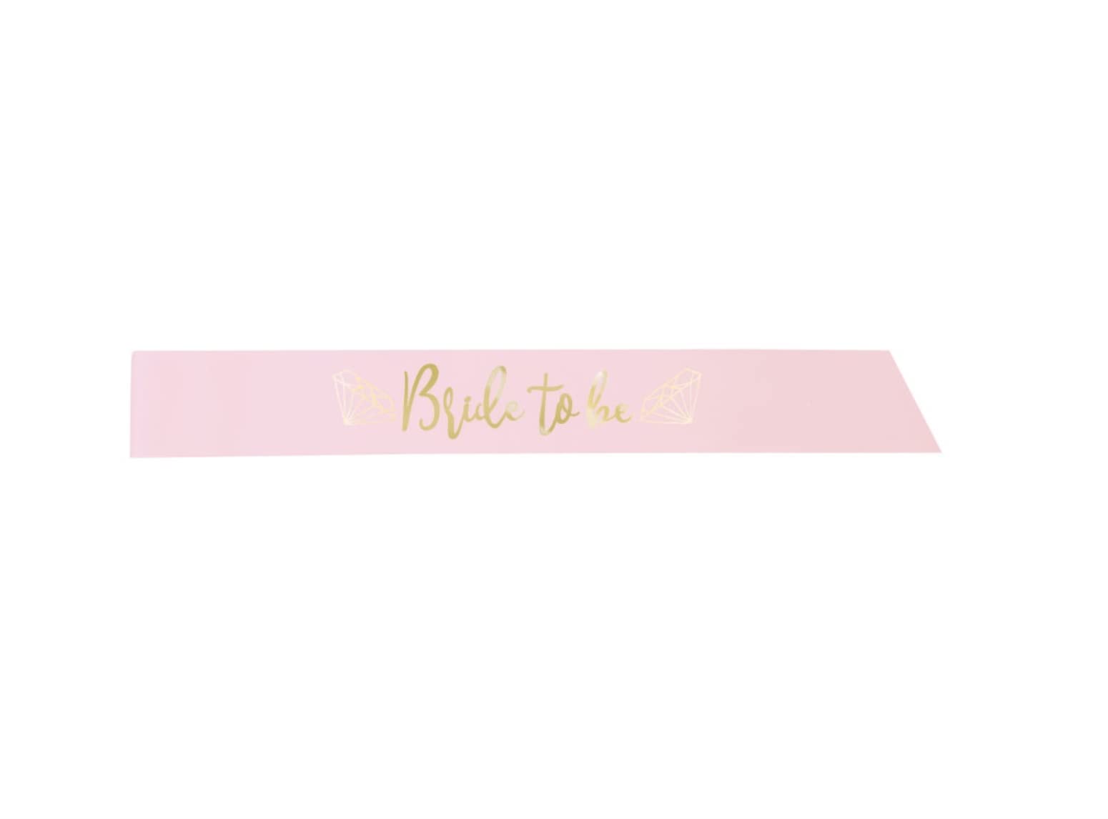 Dazzling Pink & Gold Bride to Be Sash - Elegant Bachelorette Party Accessory - Perfect for Memorable Celebration - 1 Pc