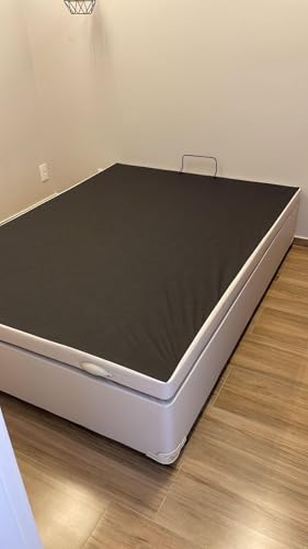 Cama Box Baú Casal Blindado com Pistão a Gás (Corino, Bege)
