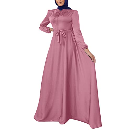 strapless open back dress Pink Long Sleeve High Neck Prom Dresses Modest Muslim Formal Dress 665 –  Viniodress main image 0