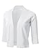 FLORIA Womens Classic 3/4 Sleeve Open Front Cropped Cardigan White M