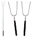 Moishia Deluxe Durable Telescoping Rust Free, Stainless Steel Campfire Forks / Smores - Rod Extends to 36"- Retracts to 11"- with textured grip / Insulates Handle- Used for Camping, Roasting Marshmallow or hot Dogs at your barbecue or any Outdoor Cooking