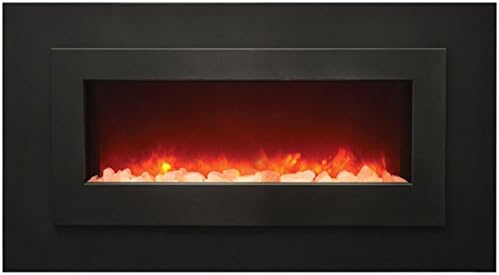 Sierra Flame Electric Fireplace with 48" x 27" Black Steel Surround &amp; overlay