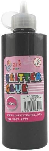 2 x Ark's Sparkling Glitter Glue - 120ml (Black)