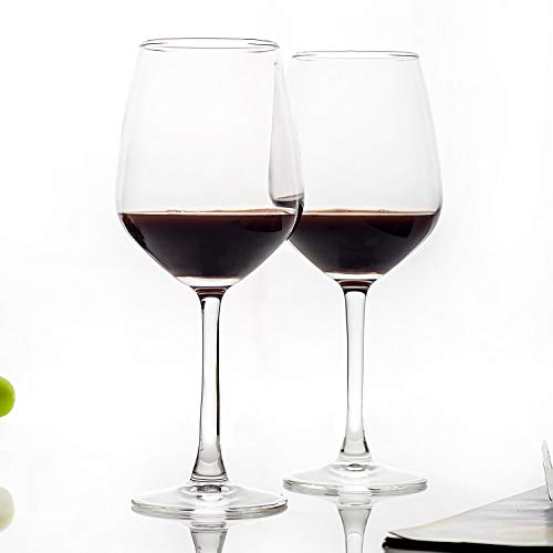 12-Ounce Red White Wine Glasses Set of 8, Lead Free Classic Design Wedding Wine Cups