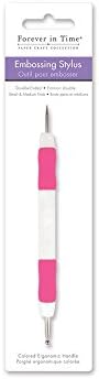 Forever in Time Multicraft Imports ST084 Ended Embossing Stylus Double, Small/Medium, Silver