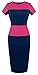 HOMEYEE Women's Patchwork New OL Casual Career Pencil Dress U463 (L, Pink)
