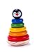 Premium Wooden 6 Piece Rainbow Stacking Rings Toy for Babies, 1 & 2 Year Olds Solid Wood, Vibrant Color Stacking Rings and a Cute Penguin Head - Classic Baby, Toddler Stack & Sorting Toy