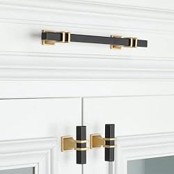 Lepatape 5 Pack 3-3/4inch Black and Gold Cabinet