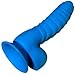 LZYAA Realistic Dildo, Liquid Silicone Material No Any Smell Adult Sex Toys Penis, Strong Suction Cup for Hand-Free 2 Balls G-Spot Vaginal Discreet Package(Blue)