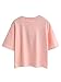 Persun Pink Embroidery Letter And Cat Short Sleeves Crop T-shirt Top,One Size,Pink