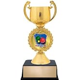 Crown Awards Bocce Ball Trophies with Custom Engraving, 6" Personalized Bocce Ball Trophy On Black Base Prime
