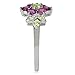 Silvershake Natural Rhodolite Garnet and Peridot 925 Sterling Silver Flower Leaf Ring Size 7