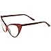 zeroUV - Super Cat Eye Glasses Vintage Inspired Mod Fashion Clear Lens Eyewear (Red)