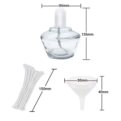 Labbest Alcohol Burner 250ml/8.5 oz Glass Bunsen Lamp with 6 Cotton 6inch Wicks, 1 Cap and Funnel for Laboratory, Classroom or Home Scientific Equipment - Thumbnail 2