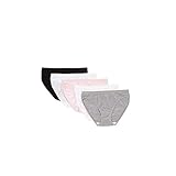 Vanity Fair Women's True Comfort Cotton Stretch 5-pack Bikini Panties 18342, Basic 2, Medium/6