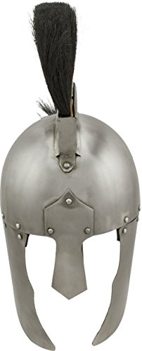 Red Deer Roman General Helmet with Black Plume