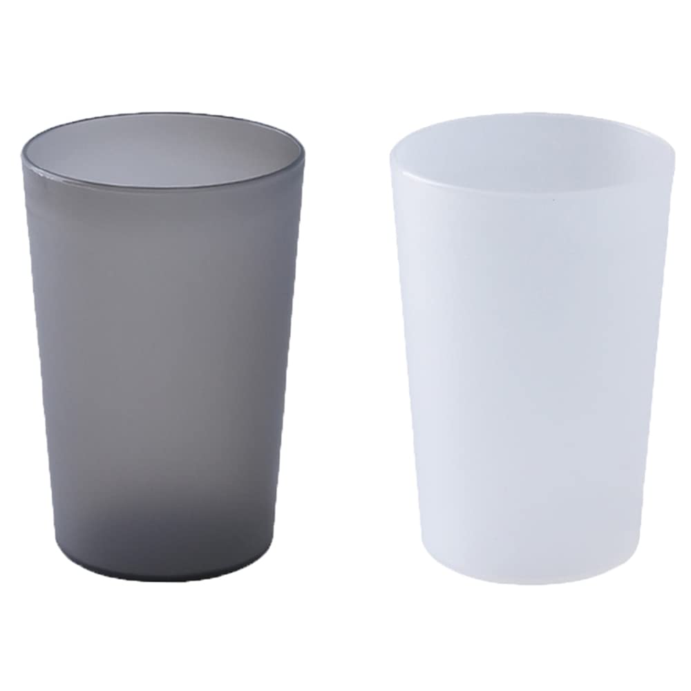 RabyLeo Simple Drinking Cup, Household Plastic Cup, Couple Toothbrush Holder, Large Capacity 300ml (10 oz) Mug (300 ml). (Translucent Black & White)