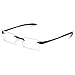 AV Minimalist Rimless Reading Glasses for Men and Women in Stainless Steel and TR90 Temple Arms for Maximum Comfort and Lightweight Fit +1.75 Magnification C1