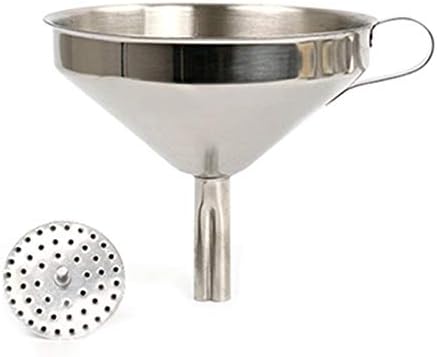 Stainless Steel Funnel, Aieve 5.8 x 5 Inch Strainer Funnel with Filter Kitchen Funnel with Removable Strainer and Handle for Transferring Fluid,Liquid,Oil,Powder,and Making Jam