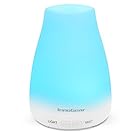 InnoGear Upgraded 150ml Aromatherapy Essential Oil Diffuser Portable Ultrasonic Diffusers Cool Mist Humidifier with 7 Colors LED Lights and Waterless Auto Shut-off for Home Office Bedroom Room