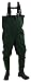 Frogg Toggs Cascades 2-ply Poly/Rubber Bootfoot Chest Wader, Cleated Outsole, Forest Green, Size 10