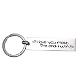 LParkin I Love You Most The End I Win Keychain for Couples Friendship Accessory Key Chain (Keychain)