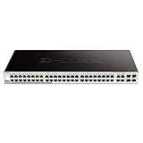 D-Link Fast Ethernet, 48 52 Port Smart Managed Web w/ 4 Gigabit Combo SFP Ports Network Internet (DGS-1210-52)