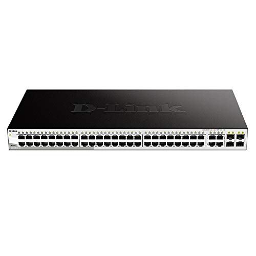 D-Link Fast Ethernet, 48 52 Port Smart Managed Web w/ 4 Gigabit Combo SFP Ports Network Internet (DGS-1210-52)