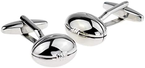 Ashton and Finch Rugby Ball Cufflinks - Unique Gifts for Men - Sport-Themed Accessory, Silver