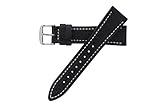 Hadley-Roma Men's MSM894RA-200 20-mm Black Genuine Leather Watch Strap