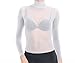 Lupo Women's Second Skin Long Sleeve Turtle Neck Sheer Top, One-Size Antarctic White