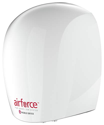 World Dryer J4-974 Airforce Automatic High-Speed Energy-Efficient Hand Dryer Aluminum Cover, White 208-240V - Thumbnail 2