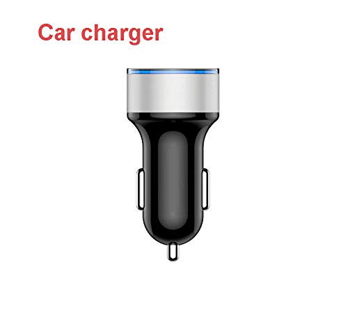 Car Charger, 3.1A Dual USB Charger 2 Port LCD Display 12-24V Cigarette Socket Lighter Display Socket Car Electronics Car Charger lkoezi (Silver)