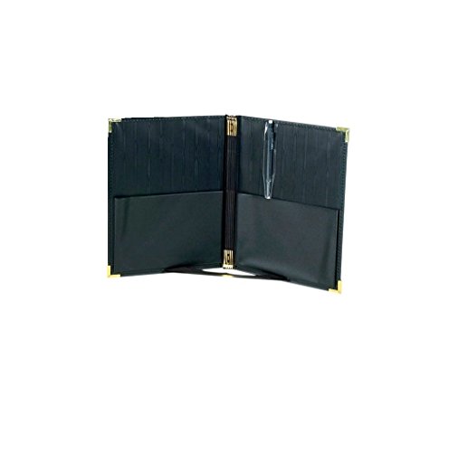 Marlo Plastics Premium Concert Choral Folder 9-1/4 x 12" with Elastic Stays, Pockets, Brass Corners, Pencil - Black (Single)