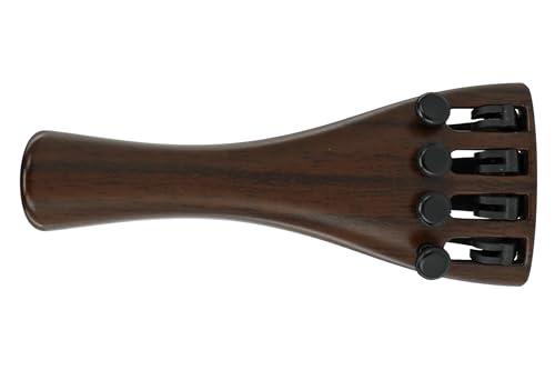 Wittner 918121P Violin tailpiece Ultra 3/4 - high-tech plastic - 4 fine tuners - ultra-light - with nylon hanging tailgut - rosewood-coloured