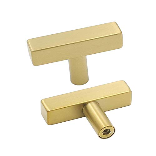 goldenwarm 2Pack Brushed Brass Cabinet Knobs