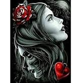 Metal Tin Sign Chic Art Decoration Poster Day of The Dead Girl Rose Skull My Style 8 * 6 Inch Fashion Chic for Home Decor Bar Party Garden Wall Art Wall Decor