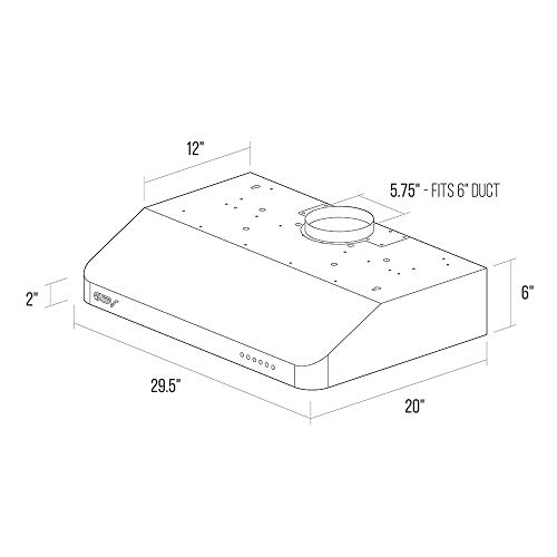 BV Range Hoods 30 Inches Under Dual Motor Extra High Power Stainless Steel Kitchen