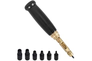 Screw Hole Punch, Leather Craft Punch with Wood Handle, Bookbinding Drill Tool, Automatic Belts 1.5mm, 2mm, 3mm, 3.5mm, 4mm, 