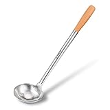Tenta Kitchen Stainless Steel Long Pot Soup Spoon Ladle Professional Large Serving Ladle Chef Spoon Gravy Shovel Ladle School Canteen Hotel Kitchen Restaurant