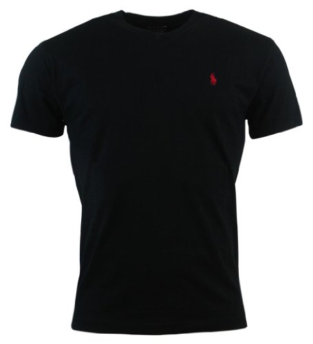 Polo Ralph Lauren Mens Classic Fit Solid V-Neck T-Shirt - L - Black