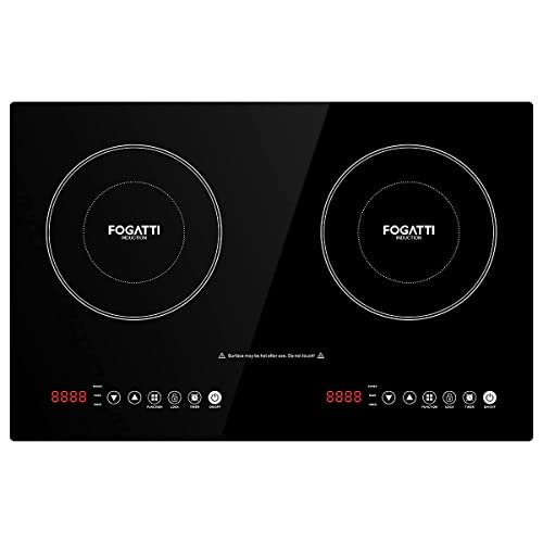 FOGATTI RV Built in Electric Induction Cooktop 1800 Watt with Load Smart Double Burners, Touch