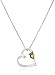 Amazon Collection Sterling Silver Owl and Heart Pendant Necklace, 18