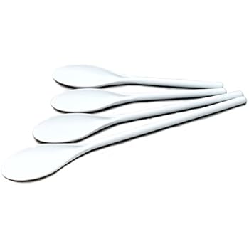 Chef Craft 20769 4-Piece Poly Set Spoon, Multisize, White